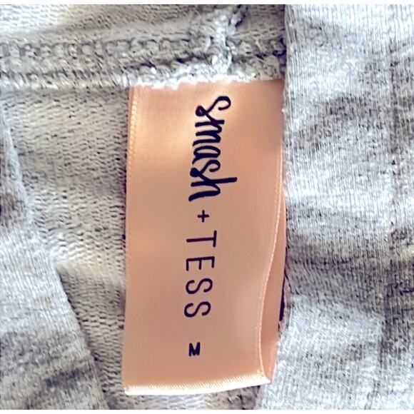 SMASH‎ +TESS size Medium JILLY Jogger Romper Gray Hooded Sweat Onesie Pockets - Picture 2 of 8